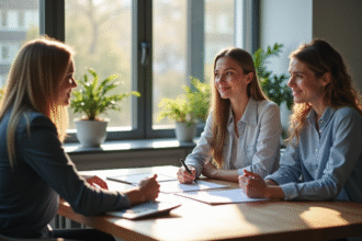 Couple professionnel examinant des documents financiers