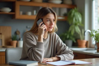 Personne discutant au téléphone pour un crédit à la consommation