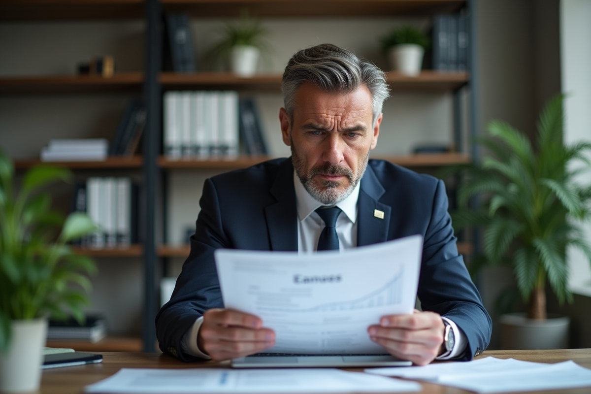 Homme d'affaires réfléchissant dans un bureau moderne
