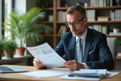 Homme d affaires en costume dans un bureau moderne