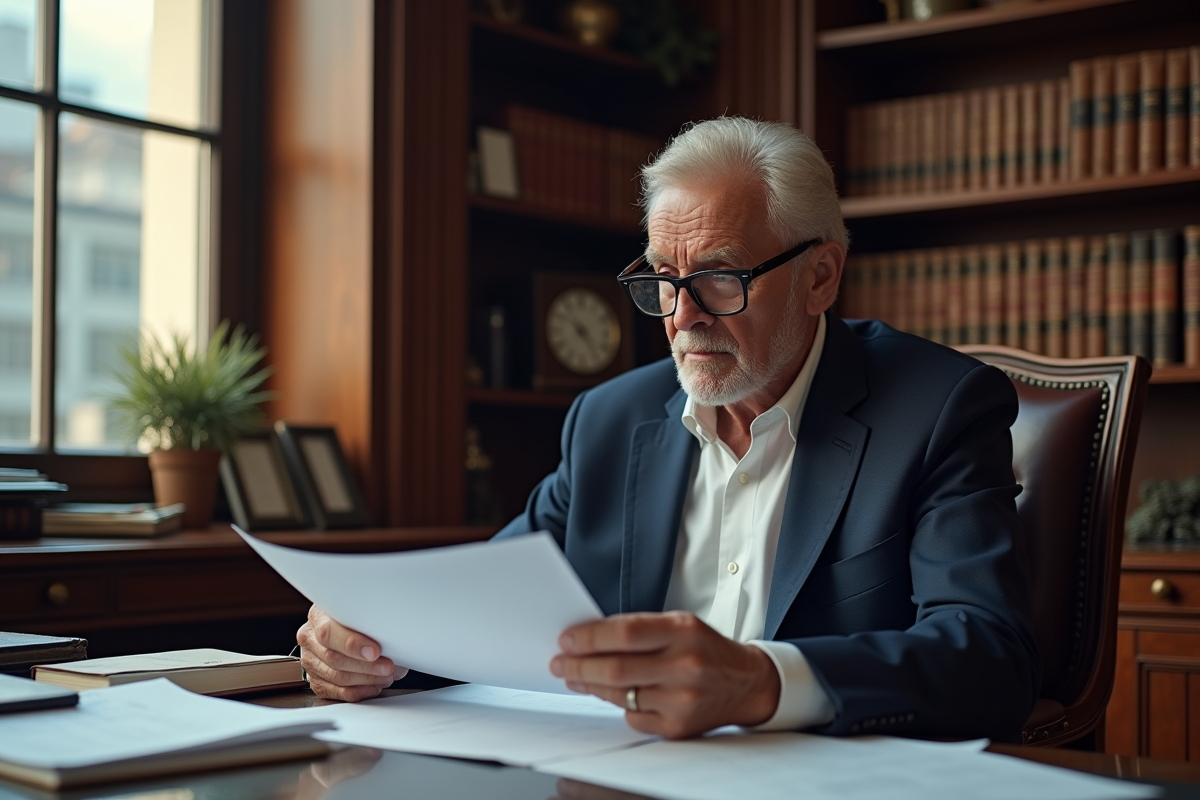 Homme d age en costume dans un bureau élégant