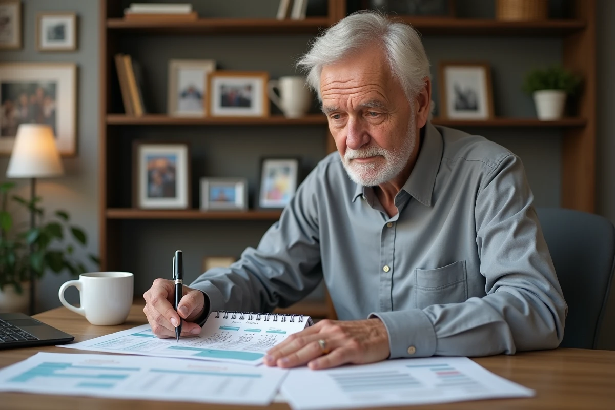 Homme senior marquant des dates sur un calendrier invalidité 2026