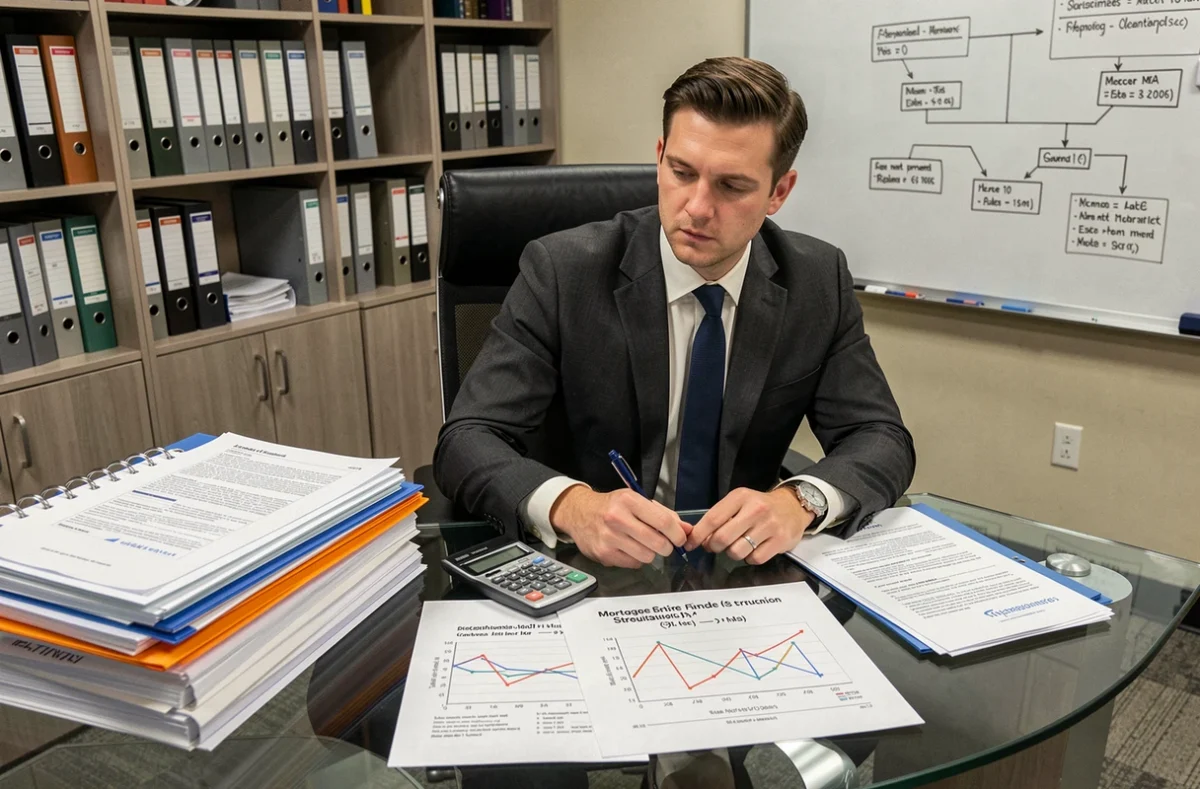 Spécialiste In&Fi Crédits Clermont-Ferrand travaillant sur un montage financier complexe pour un prêt immobilier